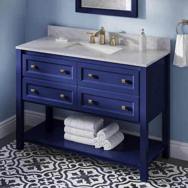Jeffrey Alexander Adler 48-inch Single Bathroom Vanity Set With Top In Blue From Home Luxury USA