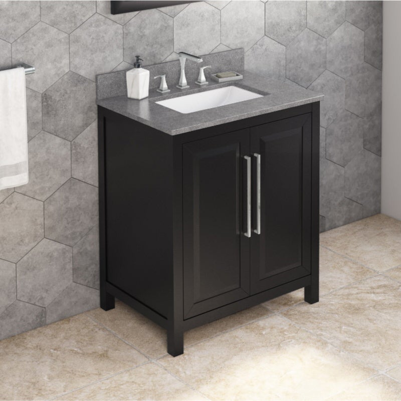 Jeffrey Alexander Cade 30-inch Single Bathroom Vanity Set With Top In Black From Home Luxury USA