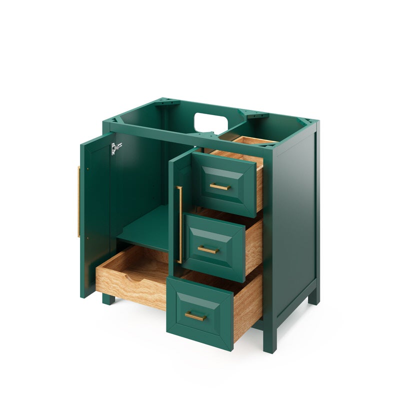 Jeffrey Alexander Cade 36-inch Left Offset Single Bathroom Vanity Set With Top In Green  From Home Luxury USA
