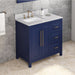 Jeffrey Alexander Cade 36-inch Left Offset Single Bathroom Vanity Set With Top In Blue From Home Luxury USA