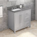 Jeffrey Alexander Cade 36-inch Left Offset Single Bathroom Vanity Set With Top In Grey From Home Luxury USA