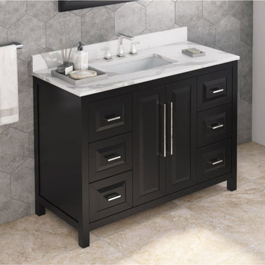 Jeffrey Alexander Cade 48-inch Single Bathroom Vanity Set With Top In Black From Home Luxury USA