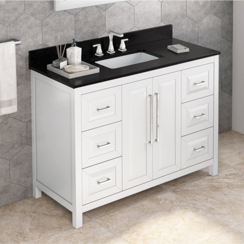 Jeffrey Alexander Cade 48-inch Single Bathroom Vanity Set With Top In White From Home Luxury USA