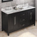 Jeffrey Alexander Cade 60-inch Double Bathroom Vanity Set With Top In Black From Home Luxury USA