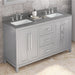 Jeffrey Alexander Cade 60-inch Double Bathroom Vanity Set With Top In Grey From Home Luxury USA