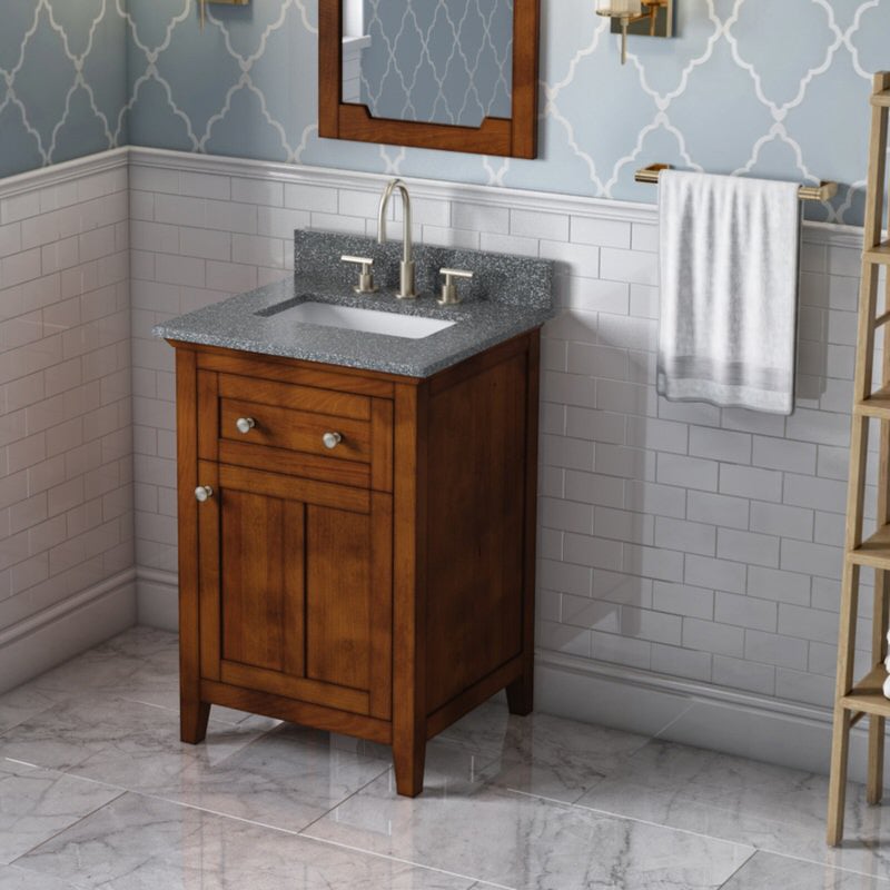 Jeffrey Alexander Chatham 24-inch Bathroom Vanity With Top In Brown From Home Luxury USA