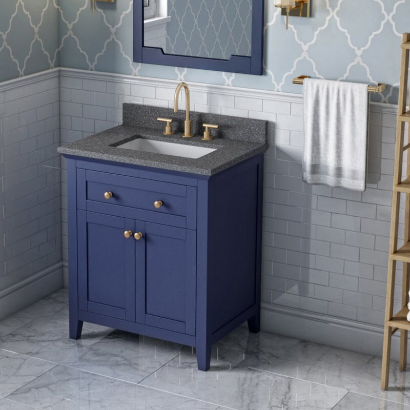Jeffrey Alexander Chatham 30-inch Bathroom Vanity With Top In Blue From Home Luxury USA