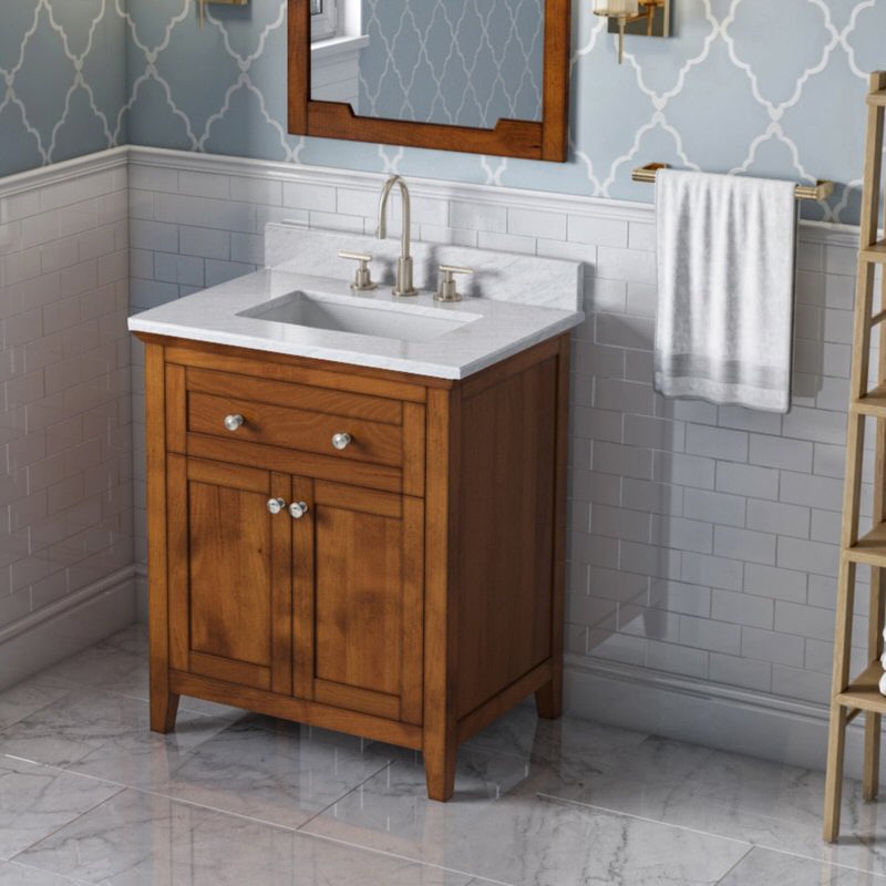 Jeffrey Alexander Chatham 30-inch Bathroom Vanity With Top In Brown From Home Luxury USA