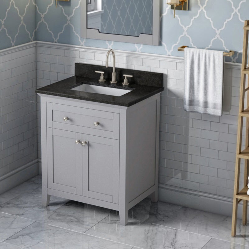 Jeffrey Alexander Chatham 30-inch Bathroom Vanity With Top In Grey From Home Luxury USA
