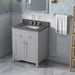 Jeffrey Alexander Chatham 30-inch Bathroom Vanity With Top In Gray From Home Luxury USA
