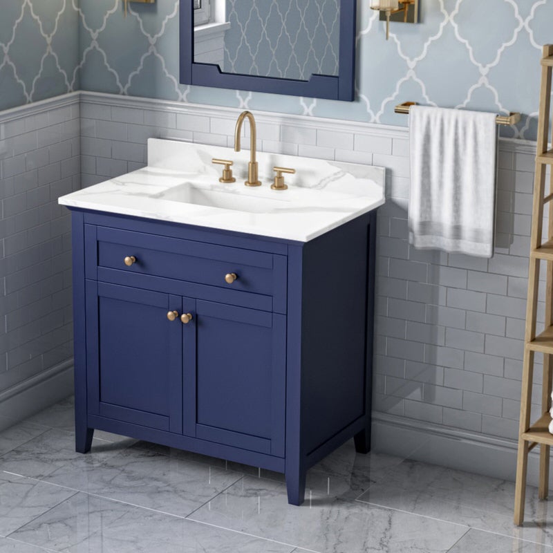 Jeffrey Alexander Chatham 36-inch Bathroom Vanity With Top In Blue From Home Luxury USA
