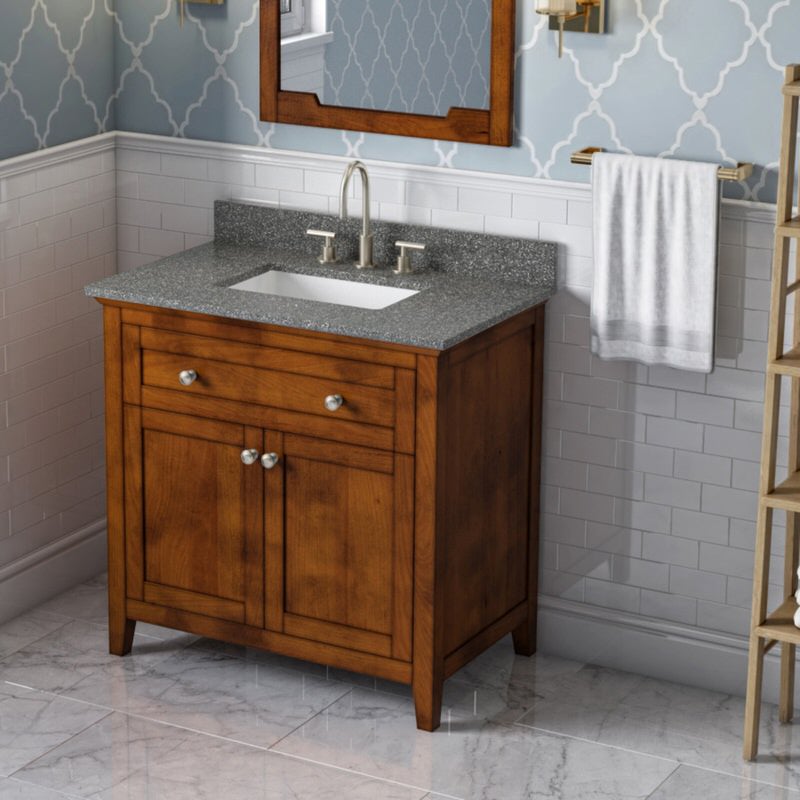 Jeffrey Alexander Chatham 36-inch Bathroom Vanity With Top In Brown From Home Luxury USA