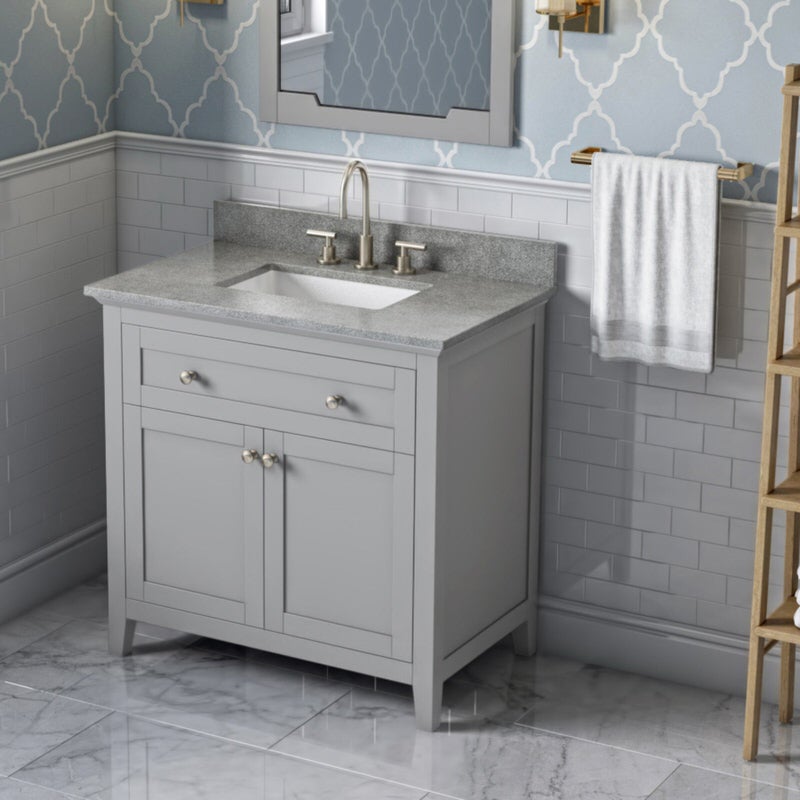 Jeffrey Alexander Chatham 36-inch Bathroom Vanity With Top In Grey From Home Luxury USA