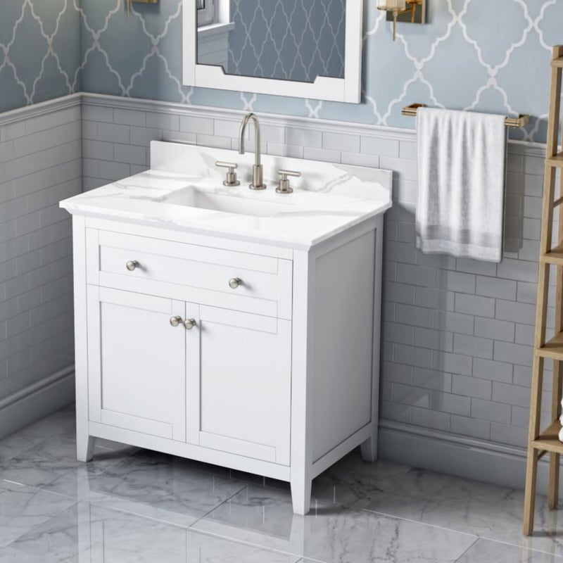 Jeffrey Alexander Chatham 36-inch Bathroom Vanity With Top In White From Home Luxury USA