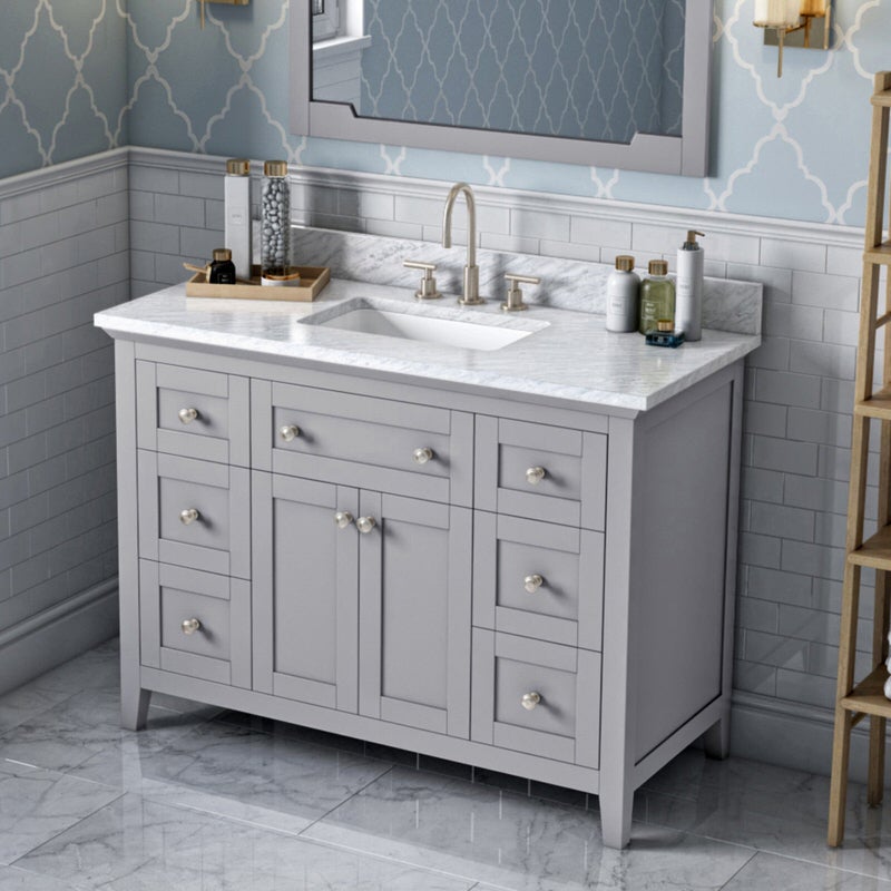Jeffrey Alexander Chatham 48-inch Bathroom Vanity With Top In Grey From Home Luxury USA
