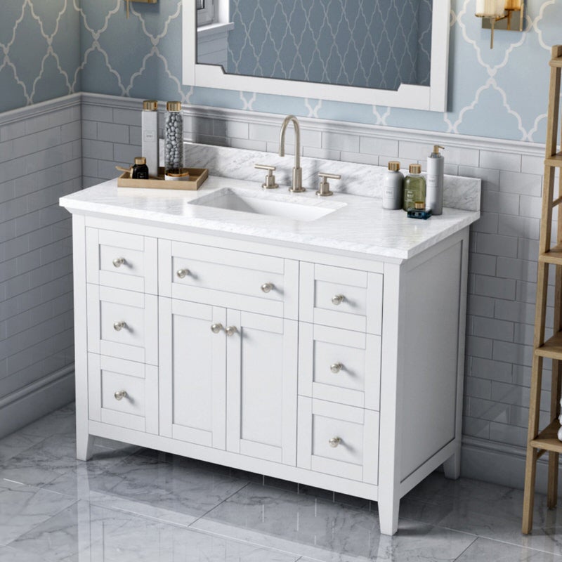 Jeffrey Alexander Chatham 48-inch Bathroom Vanity With Top In White From Home Luxury USA