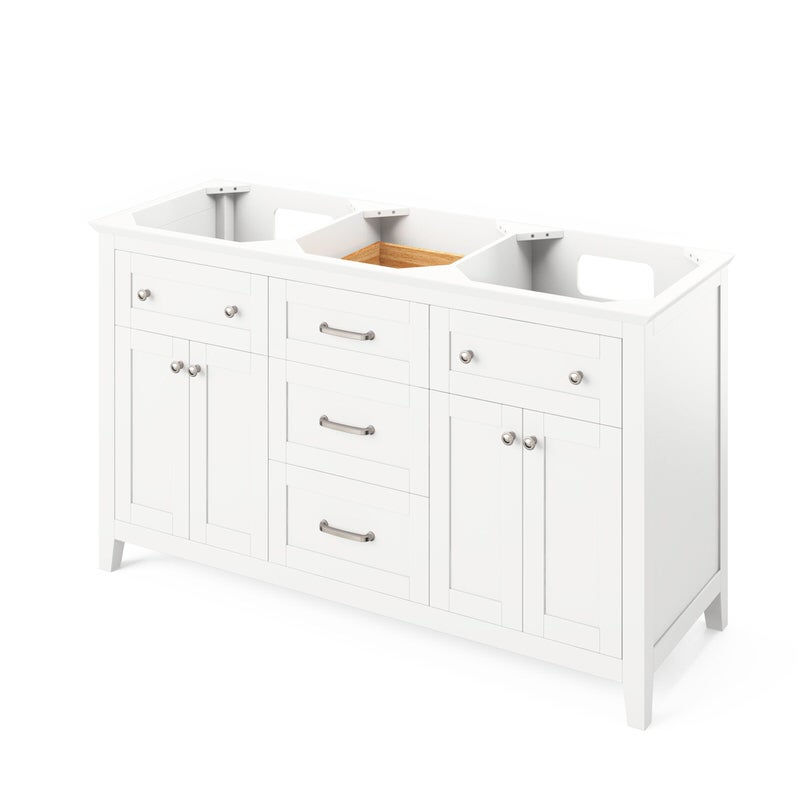 Jeffrey Alexander Chatham 60-inch Double Sink Bathroom Vanity In White From Home Luxury USA
