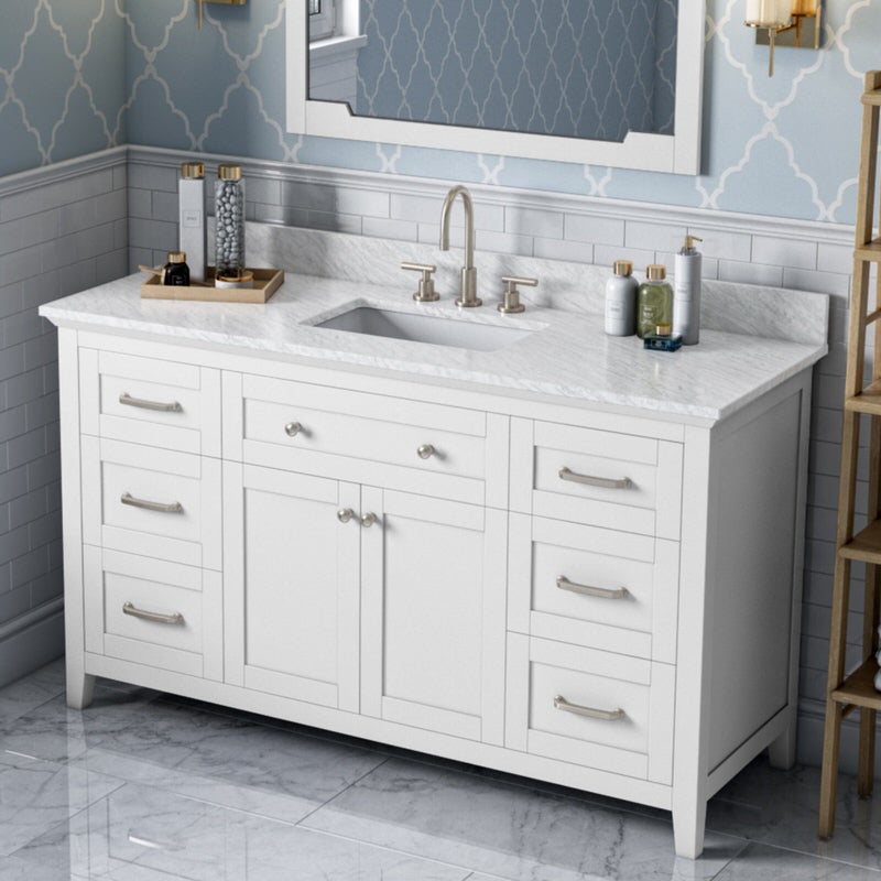Jeffrey Alexander Chatham 60-inch Single Sink Bathroom Vanity With Top In White From Home Luxury USA