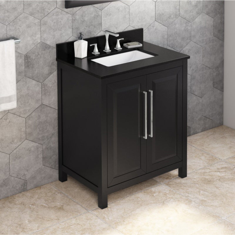 Jeffrey Alexander Cade 30-inch Single Bathroom Vanity Set - SKU VKITCAD30BKBGR | Home Luxury USA