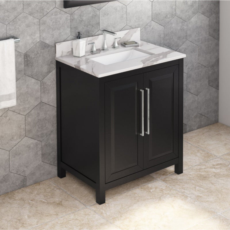 Jeffrey Alexander Cade 30-inch Single Bathroom Vanity Set - SKU VKITCAD30BKCQR | Home Luxury USA