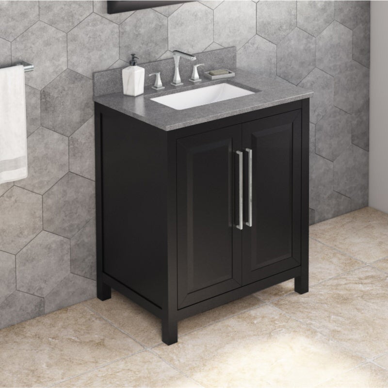 Jeffrey Alexander Cade 30-inch Single Bathroom Vanity Set - SKU VKITCAD30BKSGR | Home Luxury USA