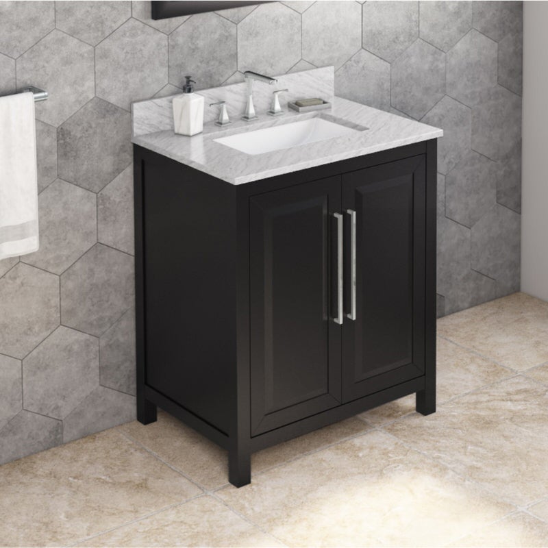 Jeffrey Alexander Cade 30-inch Single Bathroom Vanity Set - SKU VKITCAD30BKWCR | Home Luxury USA