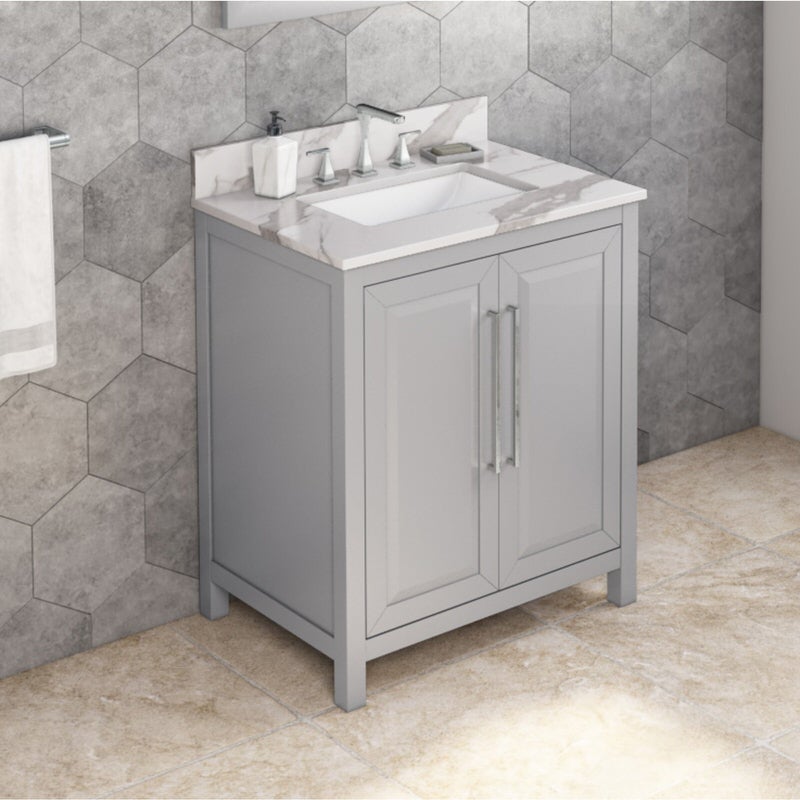 Jeffrey Alexander Cade 30-inch Single Bathroom Vanity Set - SKU VKITCAD30GRCQR | Home Luxury USA