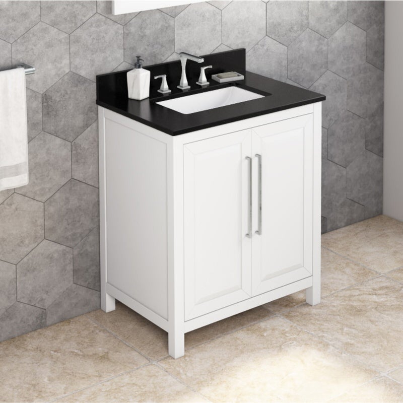 Jeffrey Alexander Cade 30-inch Single Bathroom Vanity Set - SKU VKITCAD30WHBGR | Home Luxury USA