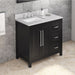 Jeffrey Alexander Cade 36-inch Left Offset Single Bathroom Vanity Set - SKU VKITCAD36BKWCR | Home Luxury USA