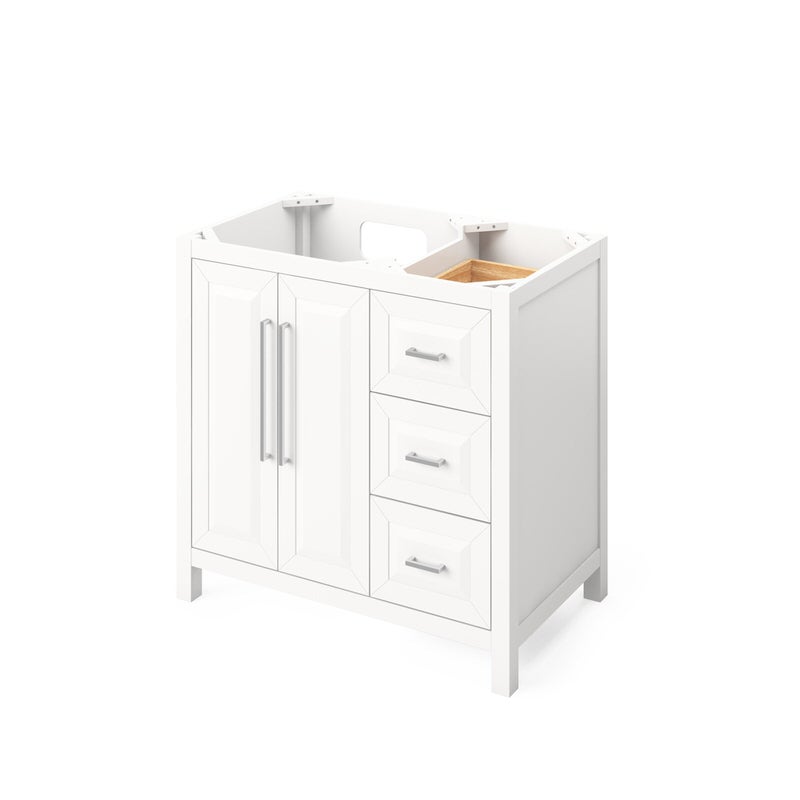 Jeffrey Alexander Cade 36-inch Left Offset Single Bathroom Vanity Set - SKU VKITCAD36BKBGR | Home Luxury USA