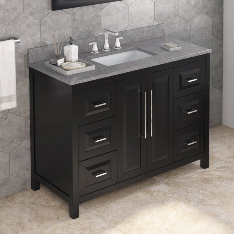 Jeffrey Alexander Cade 48-inch Single Bathroom Vanity Set - SKU VKITCAD48BKSGR | Home Luxury USA