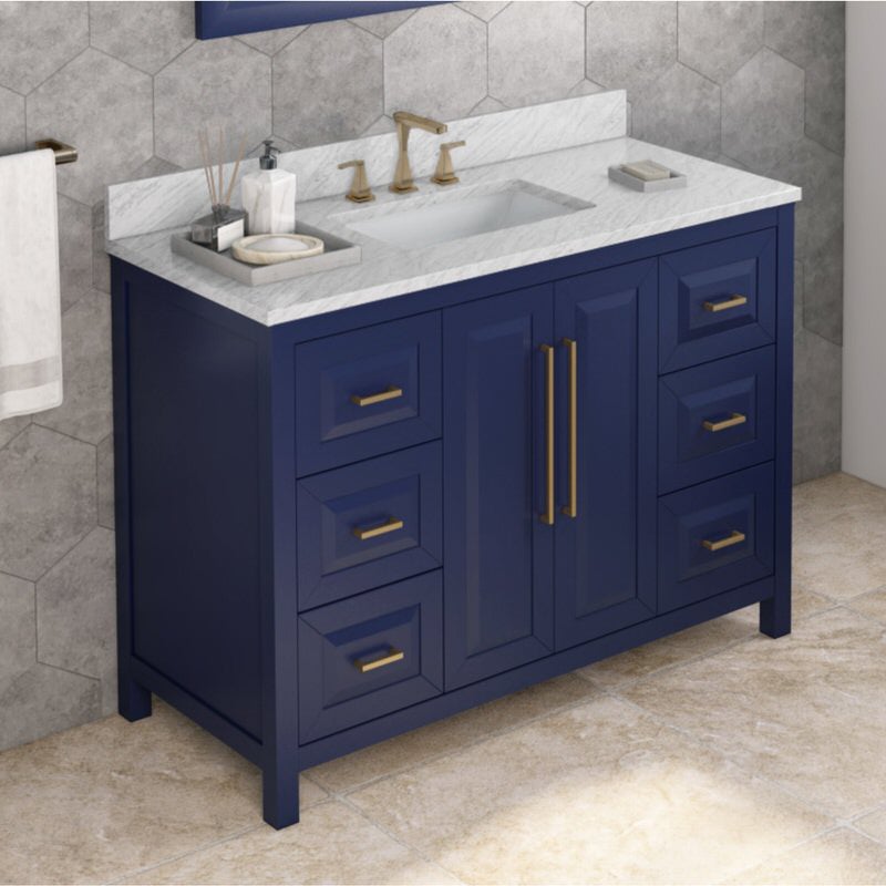 Jeffrey Alexander Cade 48-inch Single Bathroom Vanity Set - SKU VKITCAD48BLWCR | Home Luxury USA