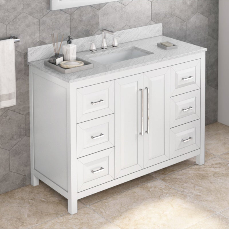 Jeffrey Alexander Cade 48-inch Single Bathroom Vanity Set - SKU VKITCAD48WHWCR | Home Luxury USA