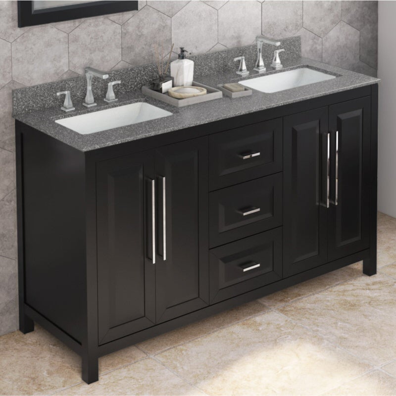 Jeffrey Alexander Cade 60-inch Double Bathroom Vanity Set - SKU VKITCAD60BKBOR | Home Luxury USA