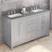 Jeffrey Alexander Cade 60-inch Double Bathroom Vanity Set - SKU VKITCAD60GRBOR | Home Luxury USA