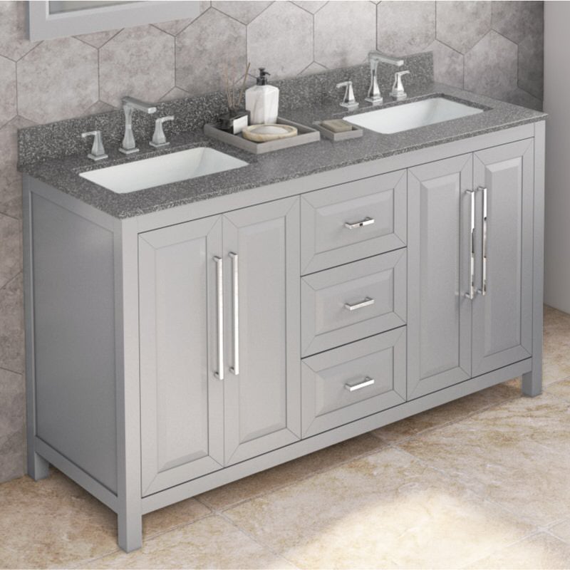 Jeffrey Alexander Cade 60-inch Double Bathroom Vanity Set - SKU VKITCAD60GRBOR | Home Luxury USA