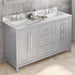 Jeffrey Alexander Cade 60-inch Double Bathroom Vanity Set - SKU VKITCAD60GRCQR | Home Luxury USA