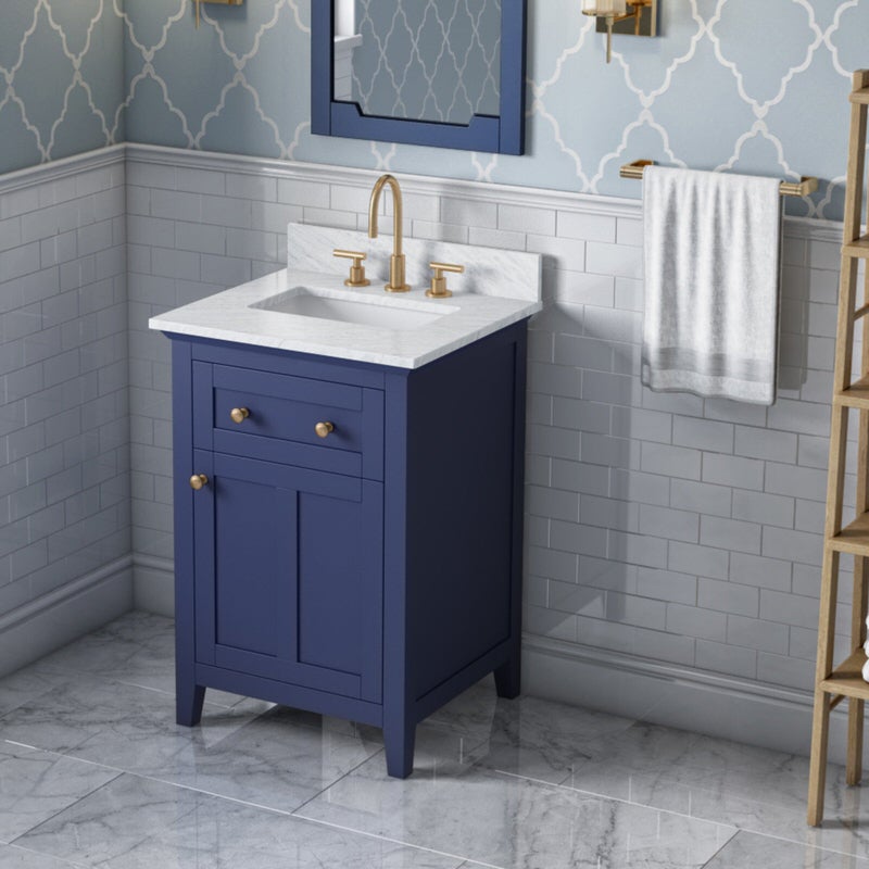 Jeffrey Alexander Chatham 24-inch Bathroom Vanity with Top - SKU VKITCHA24BLWCR | Home Luxury USA