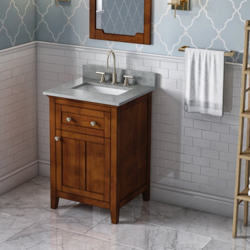 Jeffrey Alexander Chatham 24-inch Bathroom Vanity with Top - SKU VKITCHA24CHSGR | Home Luxury USA