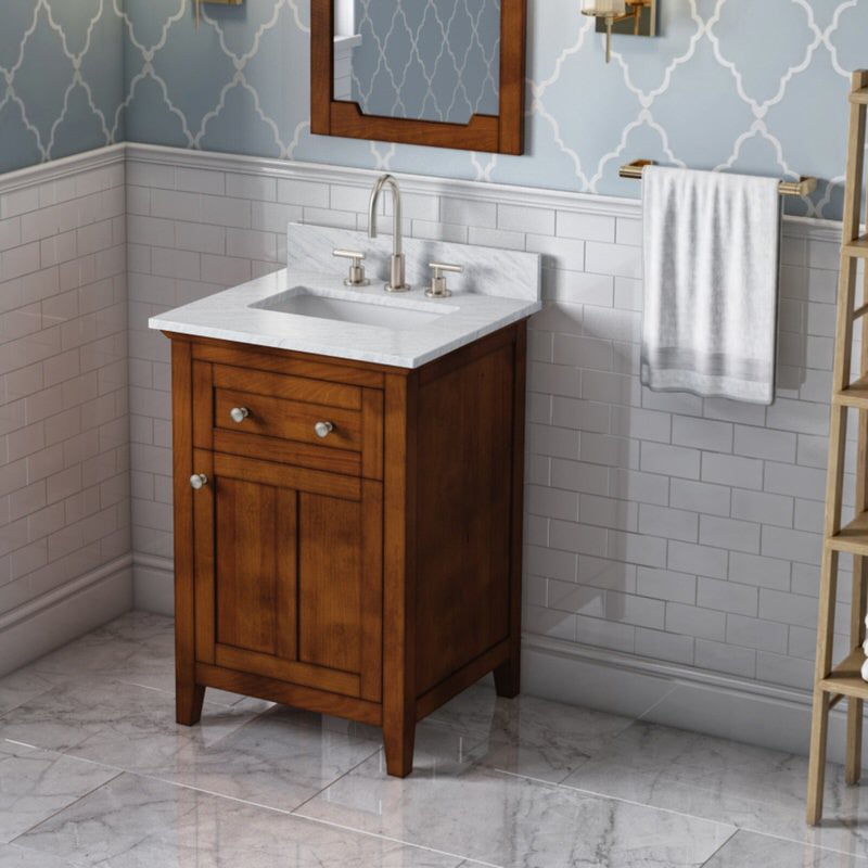 Jeffrey Alexander Chatham 24-inch Bathroom Vanity with Top - SKU VKITCHA24CHWCR | Home Luxury USA