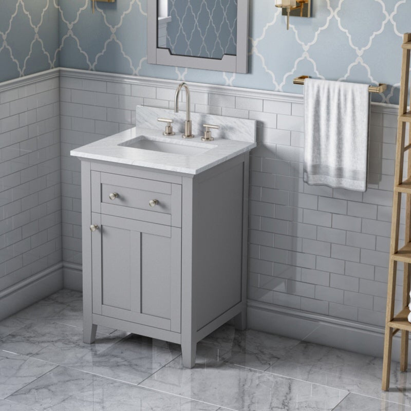 Jeffrey Alexander Chatham 24-inch Bathroom Vanity with Top - SKU VKITCHA24GRWCR | Home Luxury USA