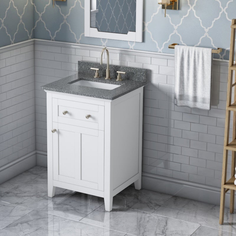 Jeffrey Alexander Chatham 24-inch Bathroom Vanity with Top - SKU VKITCHA24WHBOR | Home Luxury USA