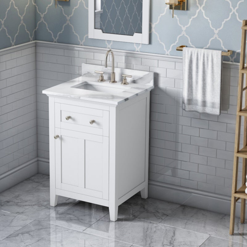 Jeffrey Alexander Chatham 24-inch Bathroom Vanity with Top - SKU VKITCHA24WHCQR | Home Luxury USA