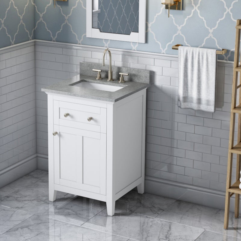 Jeffrey Alexander Chatham 24-inch Bathroom Vanity with Top - SKU VKITCHA24WHSGR | Home Luxury USA