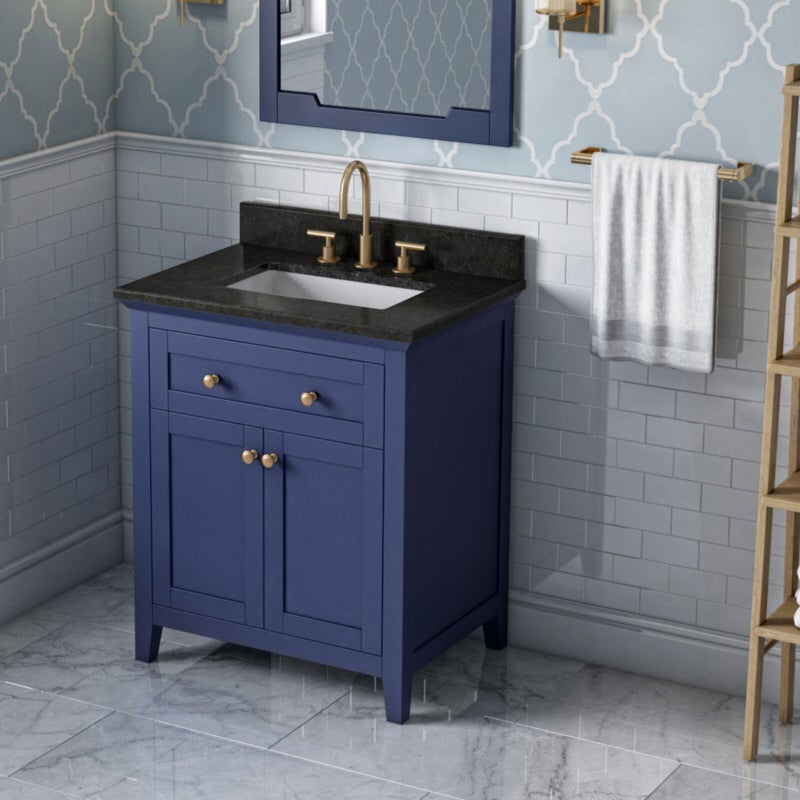 Jeffrey Alexander - Jeffrey Alexander Chatham 30 - inch Bathroom Vanity with Top - VKITCHA30BLBGR - Home Luxury USA