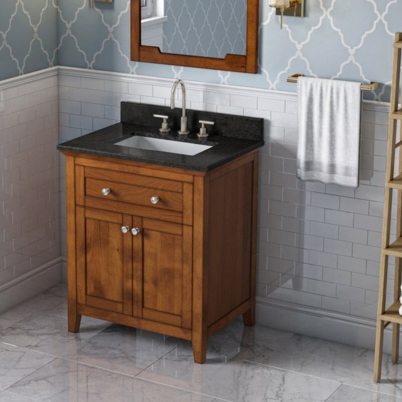 Jeffrey Alexander - Jeffrey Alexander Chatham 30 - inch Bathroom Vanity with Top - VKITCHA30CHBGR - Home Luxury USA