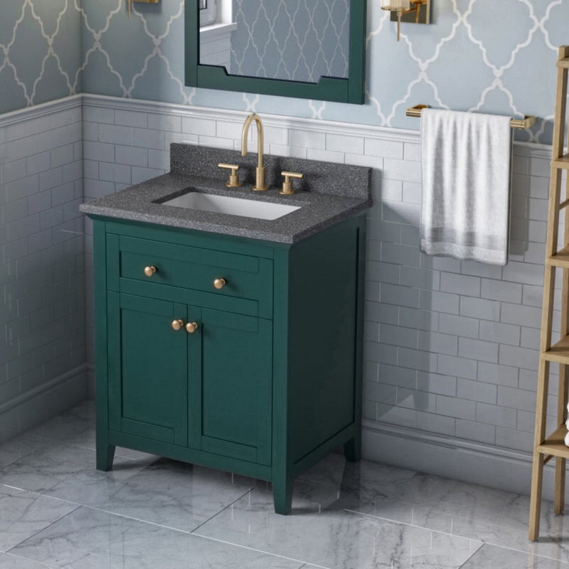 Jeffrey Alexander - Jeffrey Alexander Chatham 30 - inch Bathroom Vanity with Top - VKITCHA30GNBOR - Home Luxury USA