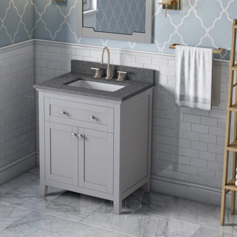 Jeffrey Alexander - Jeffrey Alexander Chatham 30 - inch Bathroom Vanity with Top - VKITCHA30GRBOR - Home Luxury USA