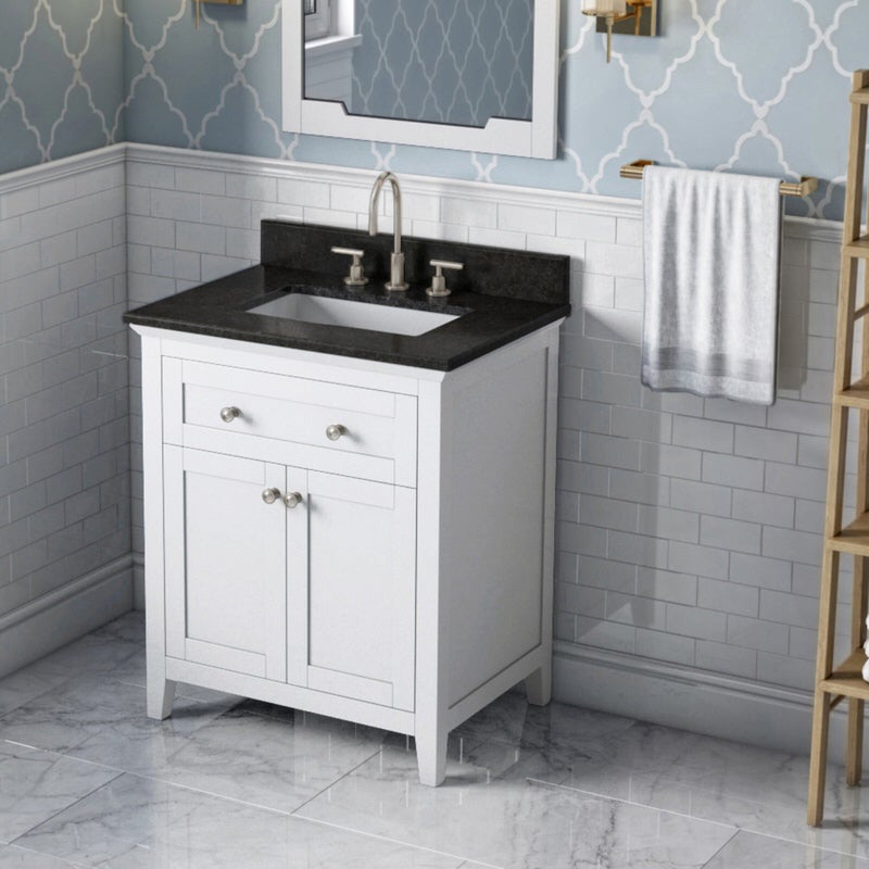 Jeffrey Alexander - Jeffrey Alexander Chatham 30 - inch Bathroom Vanity with Top - VKITCHA30WHBGR - Home Luxury USA