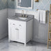 Jeffrey Alexander - Jeffrey Alexander Chatham 30 - inch Bathroom Vanity with Top - VKITCHA30WHSGR - Home Luxury USA